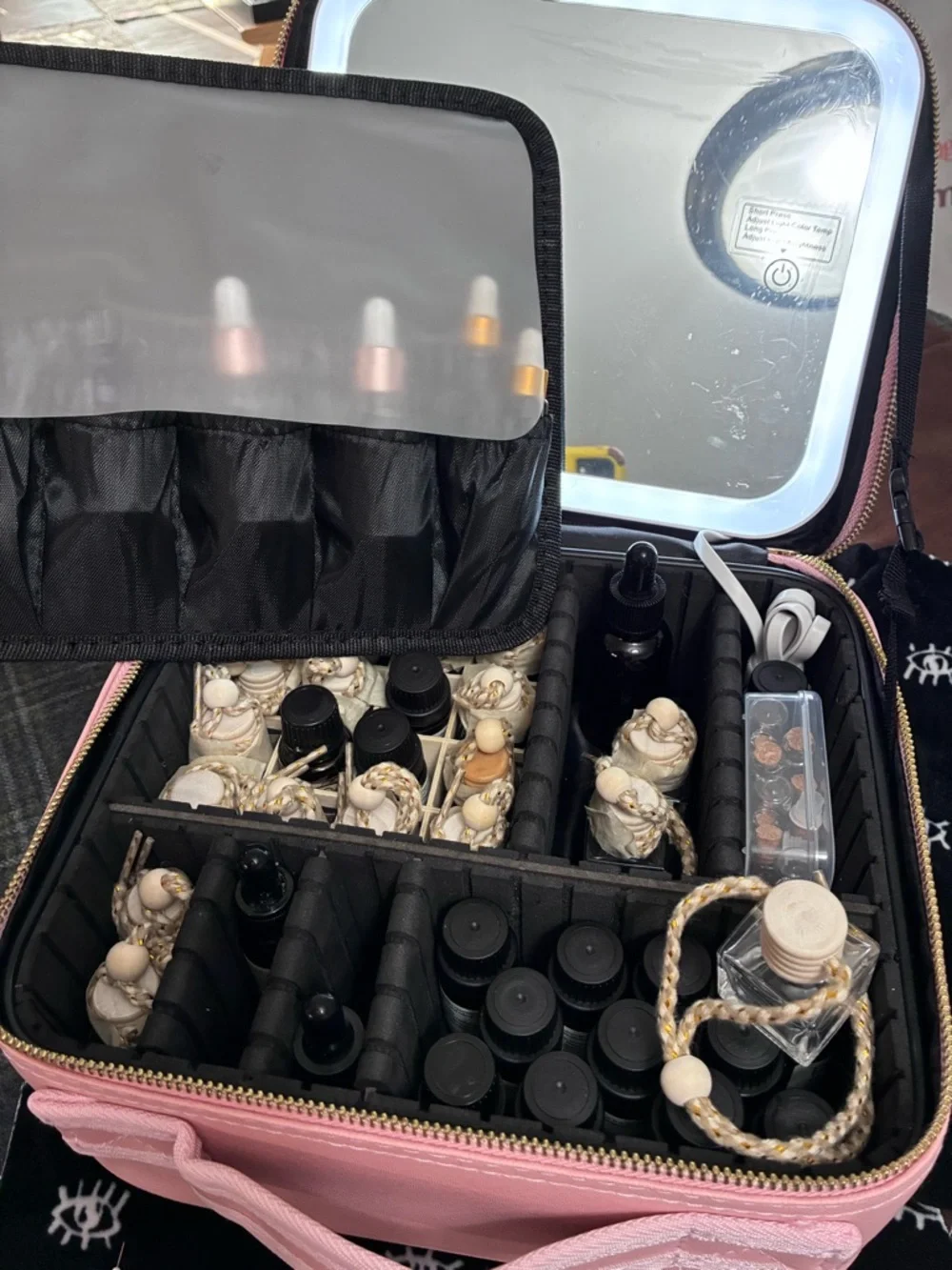 Pink Travel Makeup & Skincare Organizer Case